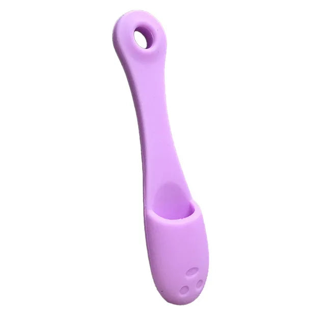 Brosse à dents de doigt douce pour chien et chat violet
