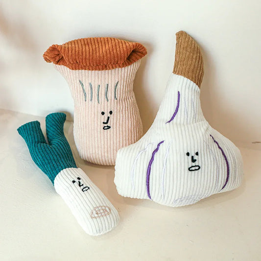 Vegetable Plush for Dogs – Leek, Mushroom and Garlic