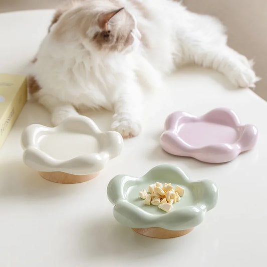 Pastel Flower Ceramic Dog Bowl