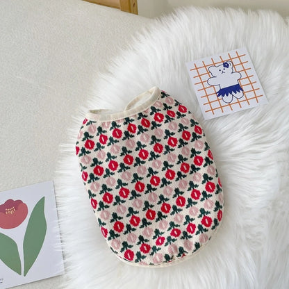 Warm Tulip Print Dog Vest
