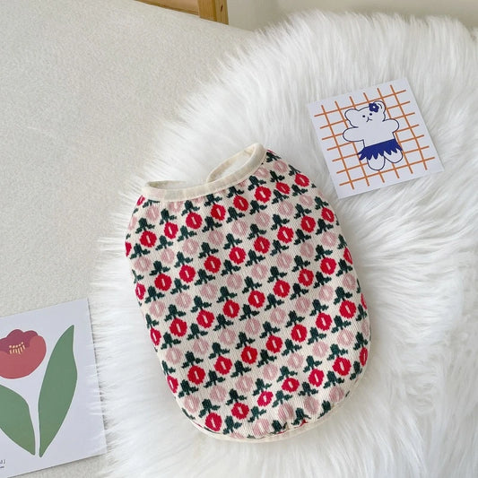 Warm Tulip Print Dog Vest
