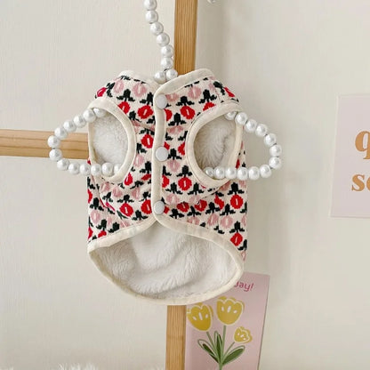 Warm Tulip Print Dog Vest