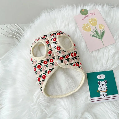 Warm Tulip Print Dog Vest